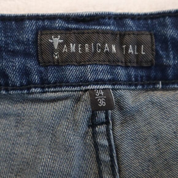 American Tall Carman Men's 35Wx35L Tapered Slim Fit Low Rise Jeans Coastal Blue - Picture 6 of 16